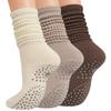 1 Pair Female Pilates Indoor Anti Slip Silicone Floor Socks Breathable Double Bar Middle Socks Fitness Dance Exercise Yoga Socks