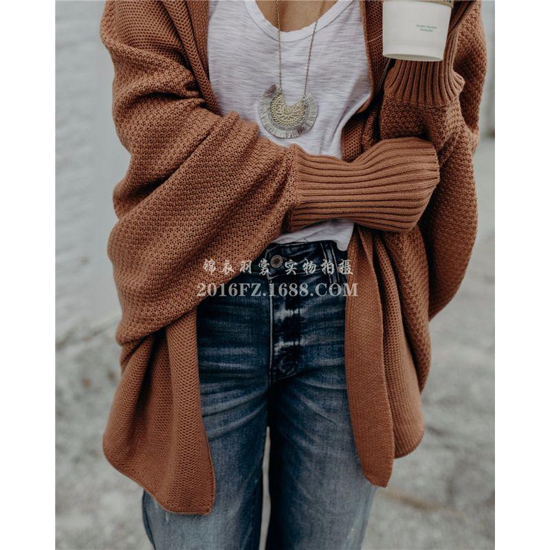 

Женский трикотажный кардиган свитер большого размера пальто свитер 2022 Red coffee. XL