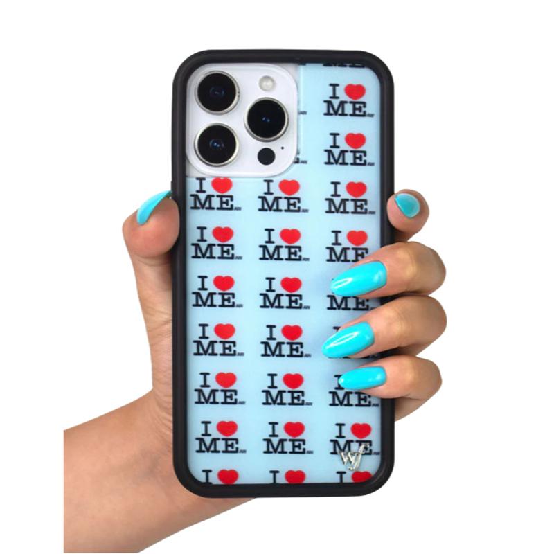 Heart Me Blue Phone Case for iPhone 17 16 15 14 13 12 Pro Max Plus WF 3D Love-Heart Pink Girl Shockproof Back Cover
