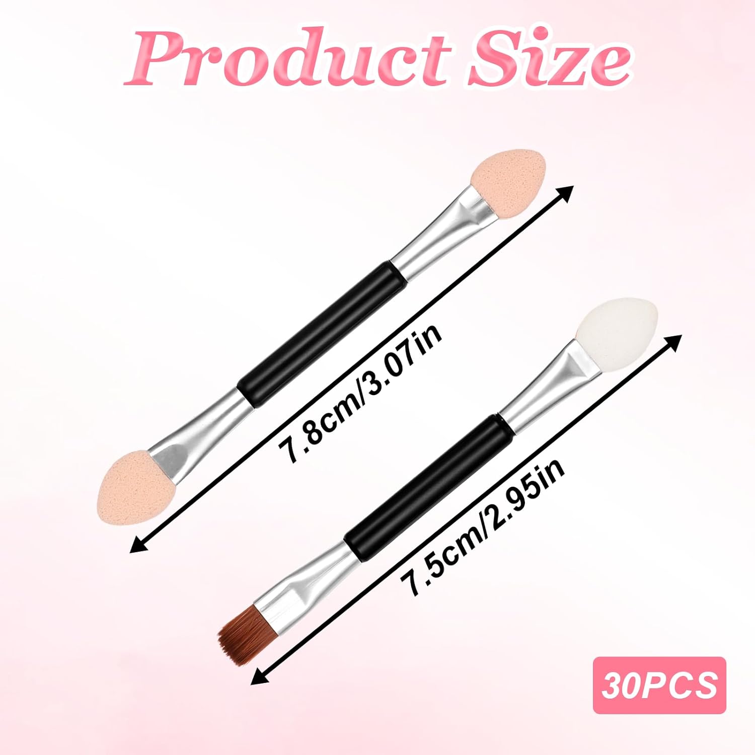 Disposable Double Head Eyeshadow Brushes, 30 Pcs Double-sided Eyeshadow Applicators Soft Sponge Tipped Eye Shadow Applicator Sticks Professional Eye