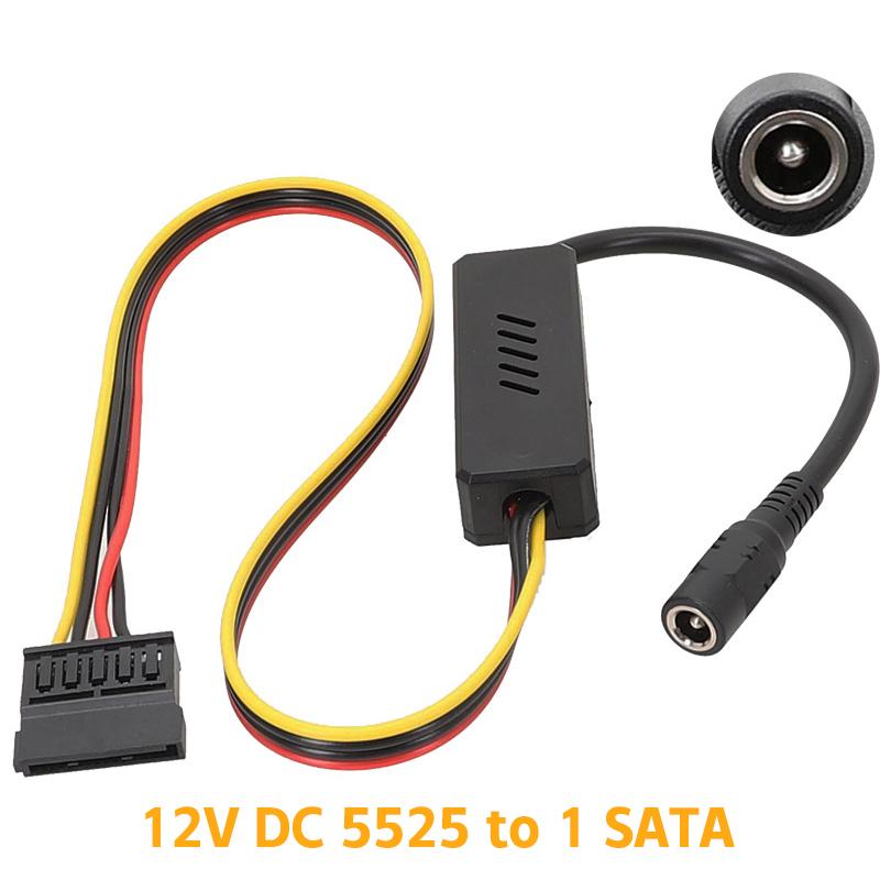 

1Pcs New Shell Design DC 5525 To SATA Hard Drive Power Supply Cable DC 12V To 4Pin Molex HDD Cable Step-down Voltage Regulator