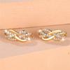 Luxury Female White Stone Stud Earrings Gold Color Zircon Evening Wedding Jewelry For Women
