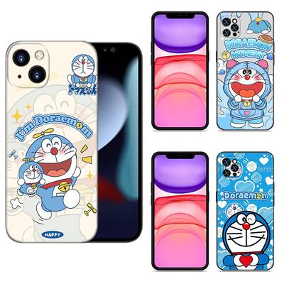 Etui na telefon Doraemon z kreskówki Anime dla Apple iPhone 12 13 Mini 11 14 15 Pro Max 7 8 Plus X XR XS SE 2020 2022 Czarne Silikonowe Etui