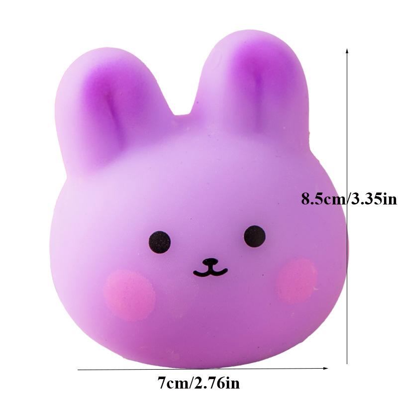 Cute Pink Pig Purple Rabbit Squishy Fidget Toys Animal Stress Balls Soft Decompression Sensory Squeeze Toy For Office Classroom