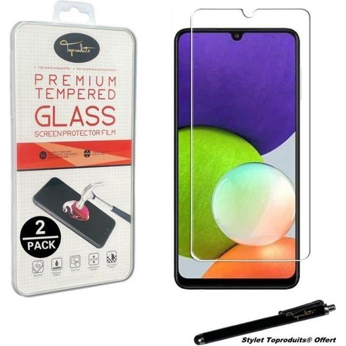 Film de protection - Toproduits® - Samsung Galaxy A22 5G - Verre trempé - 2 pack - Résistant aux rayures