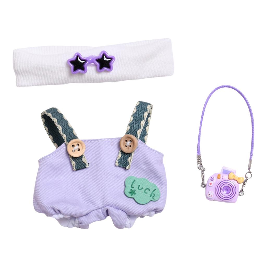 Doll Clothes Set 17cm Doll Accessories Love Heart Top Scarf Hat No Dolls