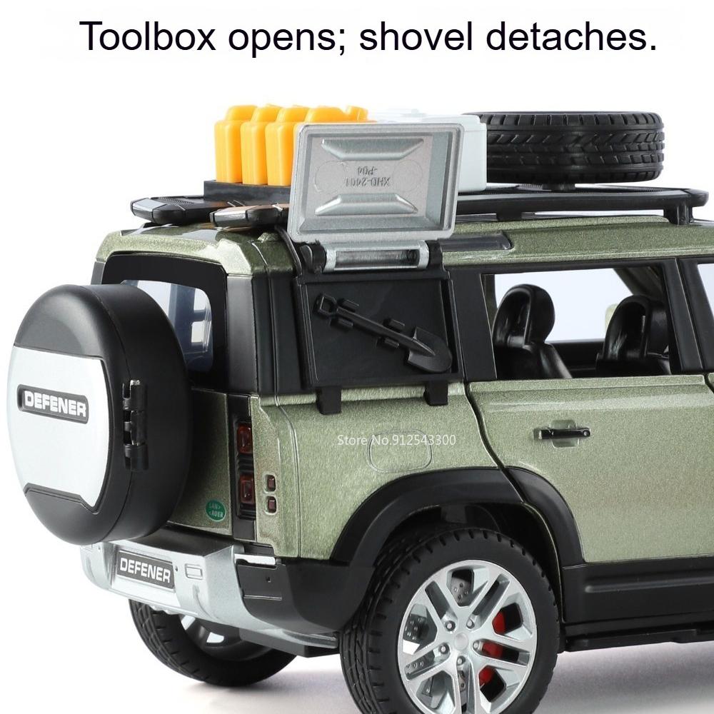 AAYE1 1:24 Scale Land Rover Defender 110 Range Rover Car Model Toy Metal Diecast Shock Absorption Cross-Country Vehicles Boys Presents