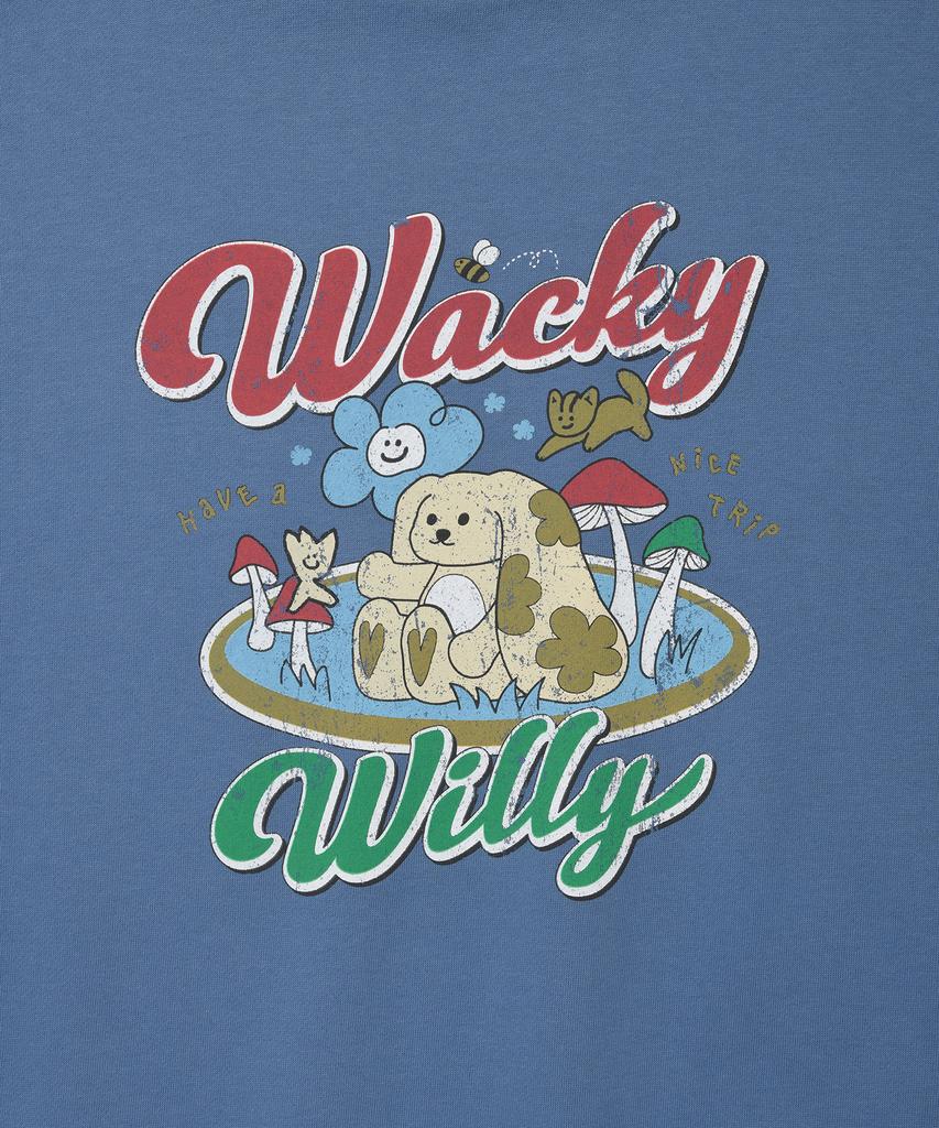 WACKY WILLY Women'S Semi-Overfit Character Graphic Sweatshirt Blue