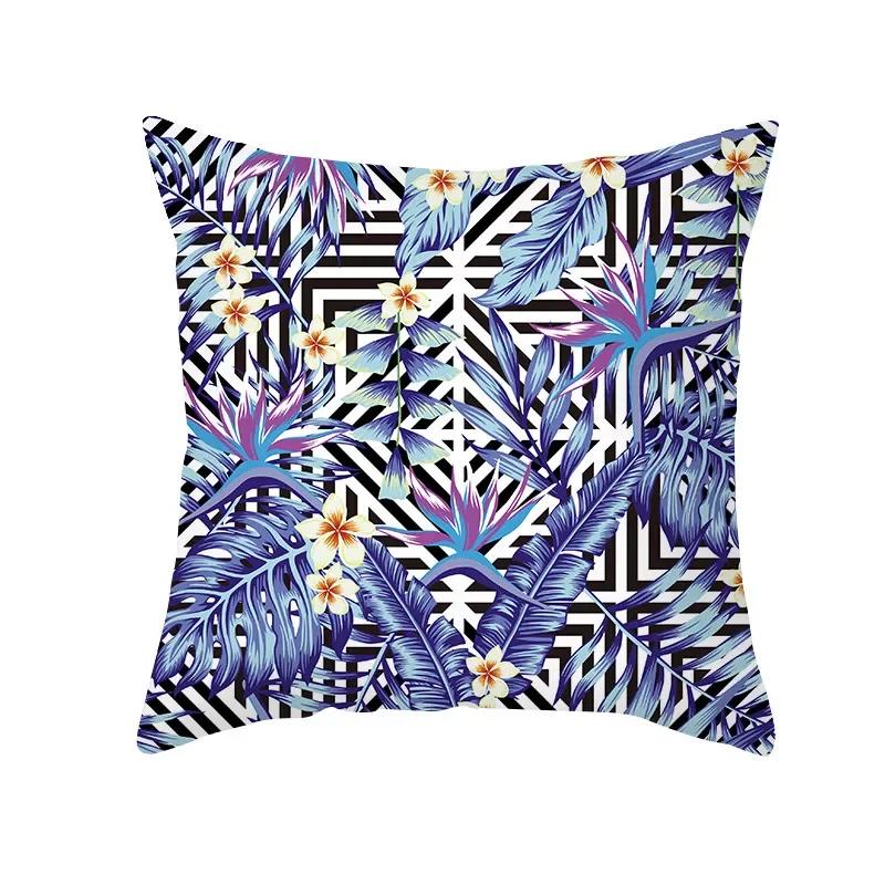 Letní rostlinný list povlak na polštář barevný polyesterový povlak na polštář zvířecí dekorace pohovka domov