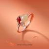 Jade Koi-Design Resin Damen Offener Ring - Ethnischer Stil, Verstellbarer Zeigefingerring