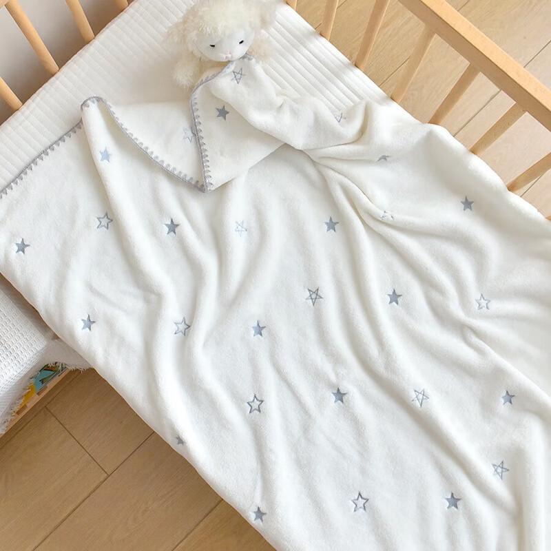GPPNKC Baby Milk Velvet Cartoon Embroidered Blanket