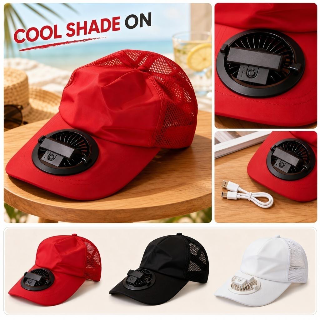 Summer USB Rechargeable Fan Hat Adjustable Outdoor Baseball Cap with Three-Speed Fan for Adult Men and Women Sun Protection Breathable Mesh