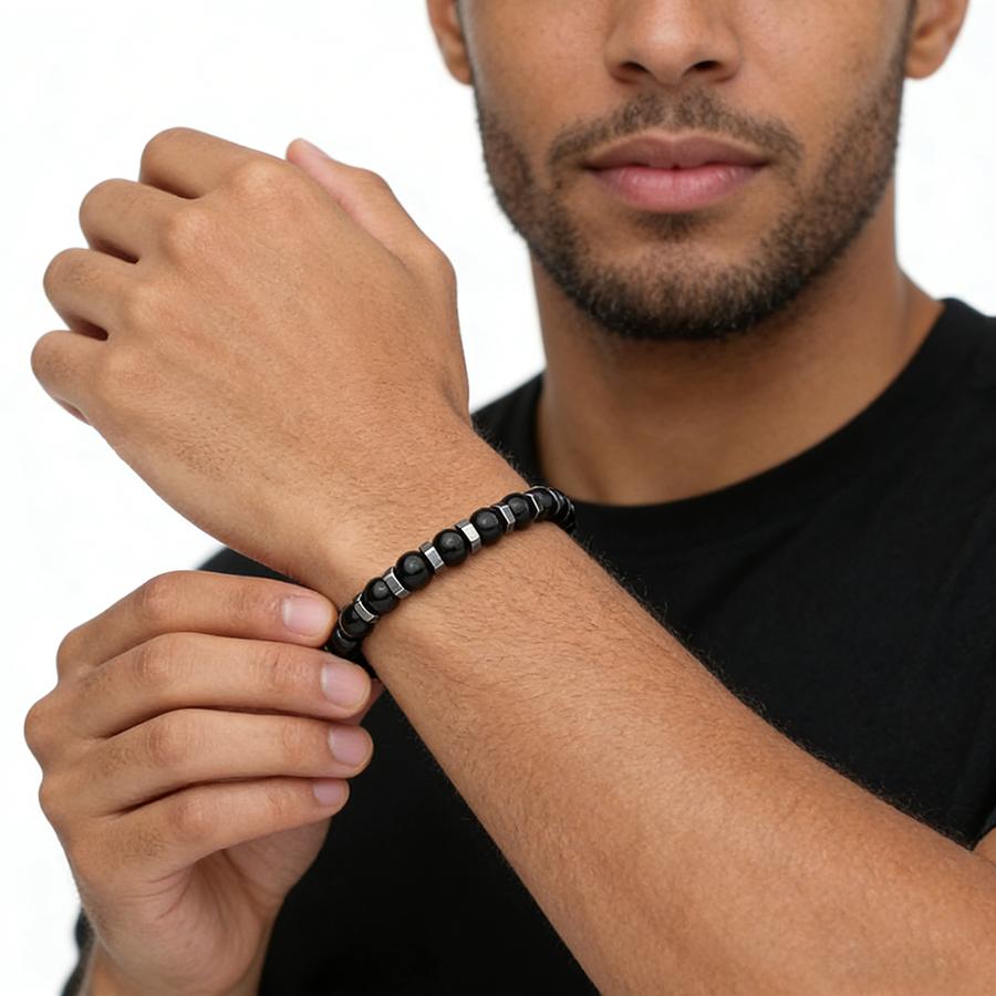

New 6mm Tiger Eyes Lava Stone Strand Bracelet For Men 6 Colors Available Hematite Meditation Healing Braslet Sports Accessories