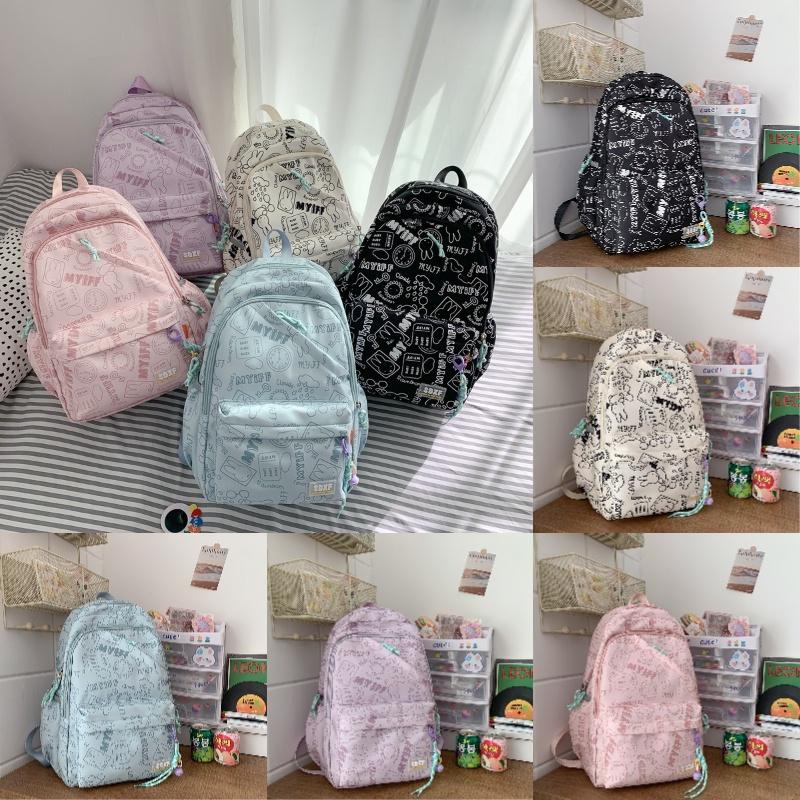 2023 New Cute Graffiti Backpack For Girls High Capacity Nylon Material
