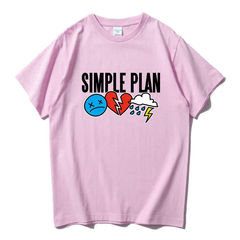 Original 3 Icons Logo T-Shirt Band SIMPLE PLAN Design Print Tshirts Short Sleeve Cotton Summer O-neck Tees Unisex Streetwear Top