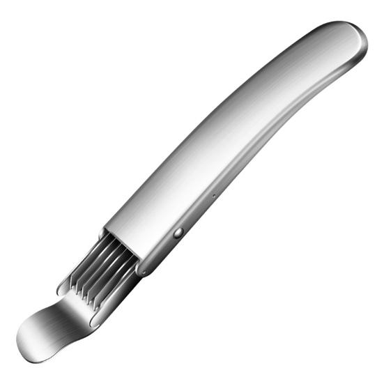 

Нож для нарезки зеленого лука из нержавеющей стали, нож для нарезки зеленого лука, многолезвийный нож для трав, многофункциональный кухонный нож для шинковки овощей, лука, чеснока серебряный