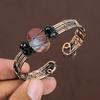Bloodstone Handmade Copper Wire Wrap Cuff Bangle Adjustable Z7g60