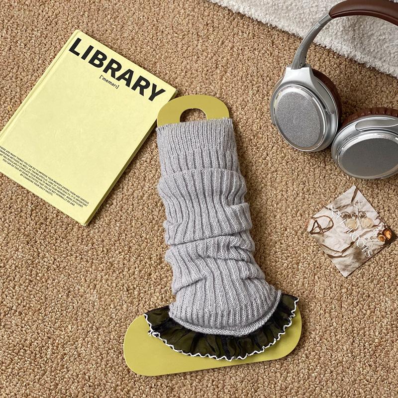 Stockings Children'S Autumn And Winter Lace Women'S Socks Cover Knitted Stacking Socks Cover Warm Calf Socks