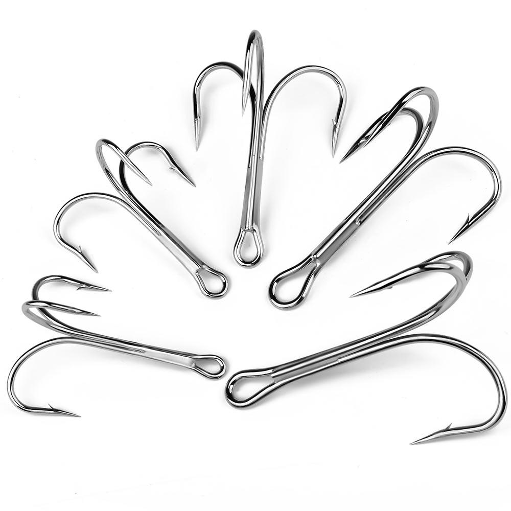 PROBEROS 4X Treble Fishing Hook High Carbon Steel Hook 6/0#-10/0# Fishhooks Fishing Tackle 10pcs/bag
