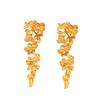 Vintage Metal Gold Color Flower Big Earrings for Women Fashion Floral Statement Earrings Jewelry Gift