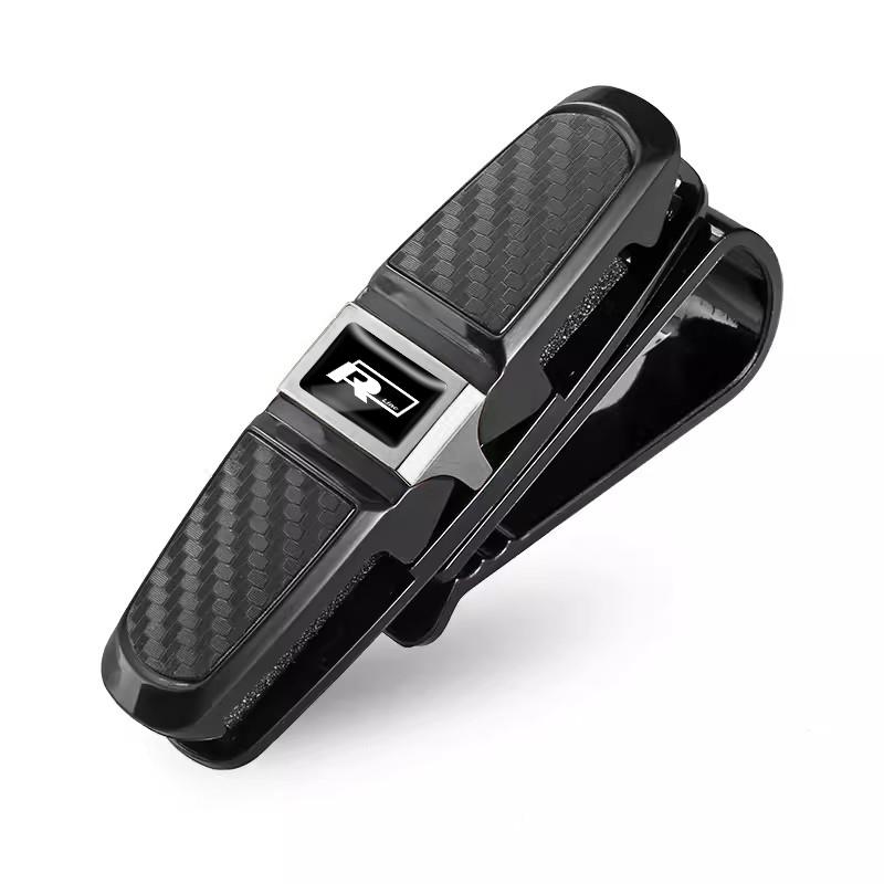 Lijk1 ABS Car Glasses Clip Card Holder Ticket Clamp Auto Accessories For VW Golf Polo GTI Scirocco ID.3 Passat Tiguan CC Jetta Touareg
