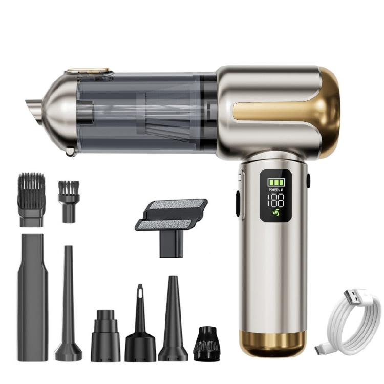 

Power Handheld Car Vacuum Cleaner Featuring 80000RPM Brushless Motor Type C Charging for Efficient Cleaning Performances шампанского/золотой