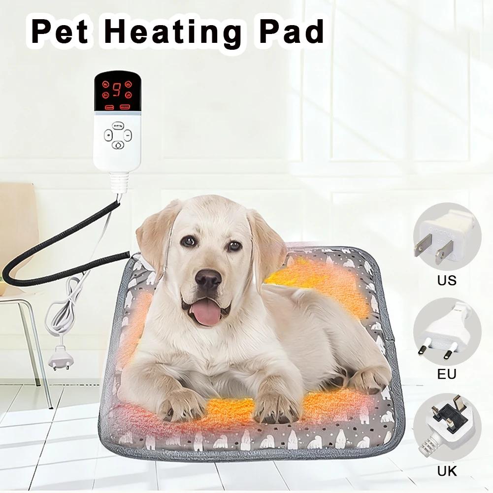 30-50°C Waterproof Adjustable Electric Blanket Pet Heating Pad With Timer Anti-bite Tube  Cat Dog Heated MatSleeping Supplies