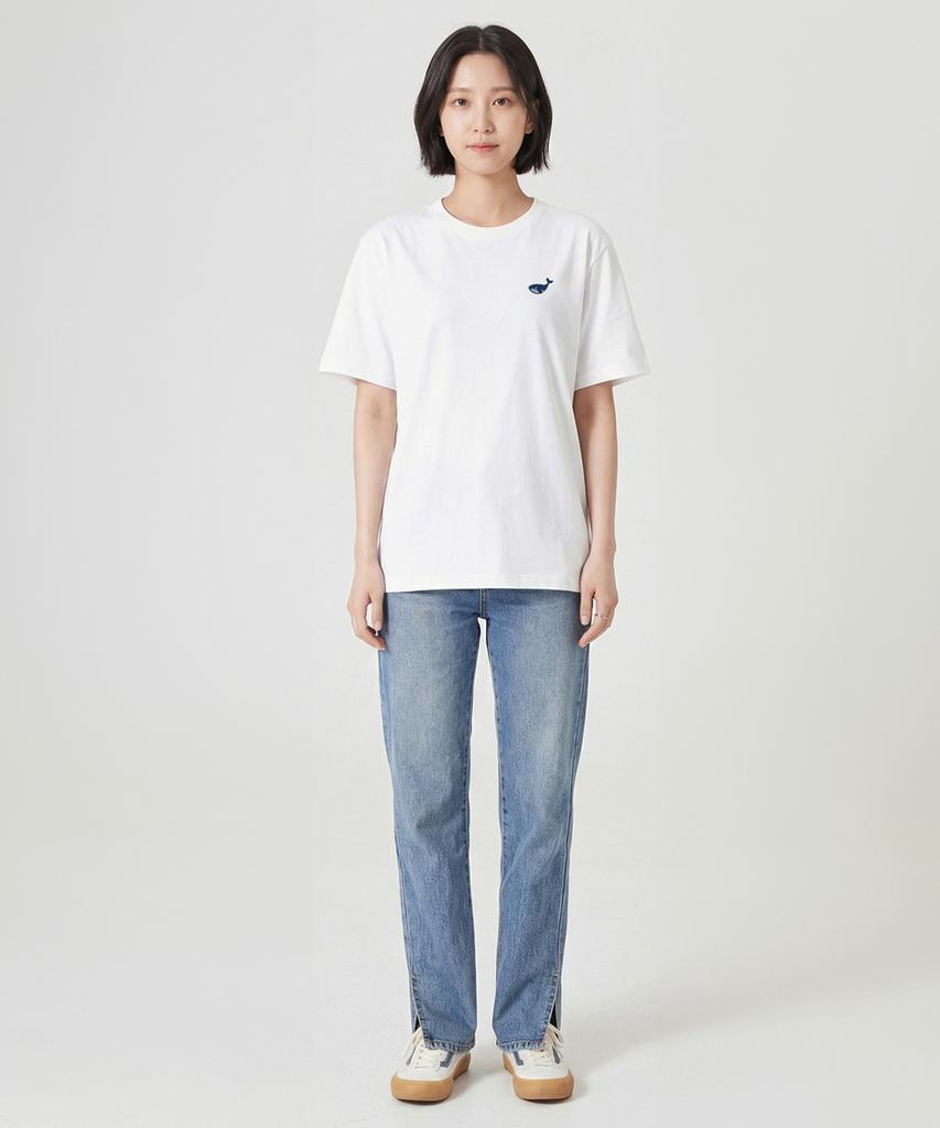 OKSTAR Mini Whale Embroidered Short Sleeve Tee (Type A)