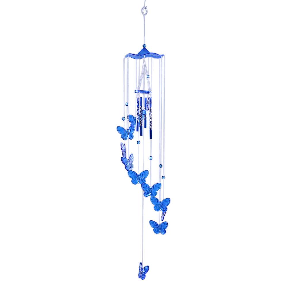 Butterfly Tubes Windchime Handmade Craft Door Hanging Pendant Bright Color Wall Decoration Chime for Home Garden Room Decoration