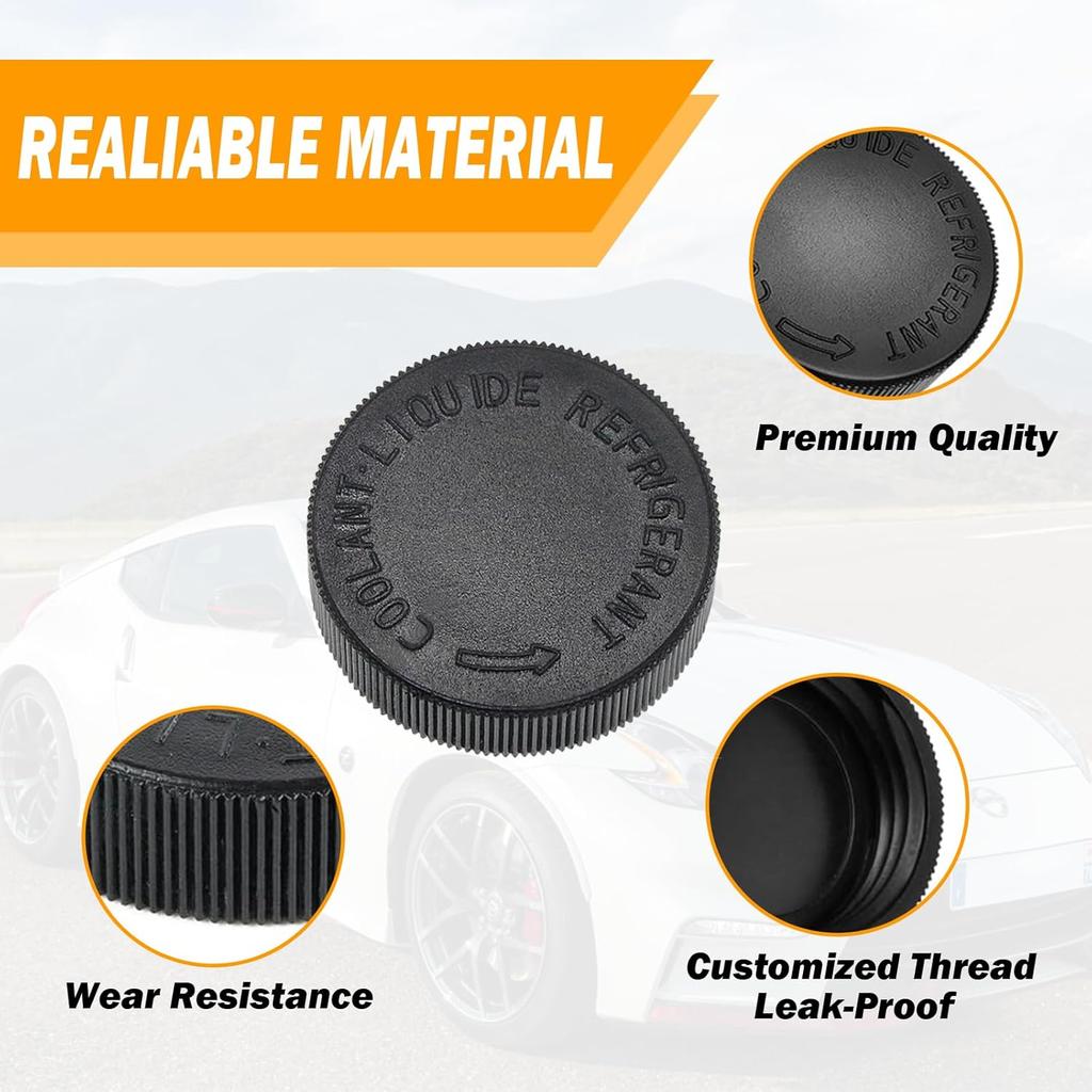 21712-79900 Black Coolant Reservoir Cap 2PCS Engine Radiator Coolant Water Tank Cap Radiator Overflow Tank Lid Cap Compatible with Nissan Murano