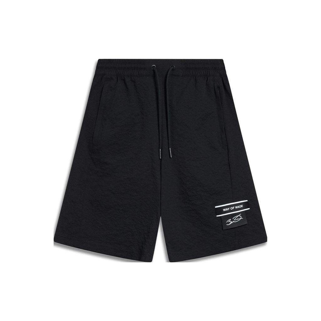 Li-Ning Wade Series Logo Print Loose Casual Shorts Men Bottoms Black AKST333-1