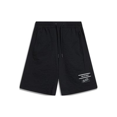 Wade Series Logo Print Loose Casual Shorts Men Bottoms Black AKST333-1