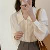 Summer Simple Solid Color Single-breasted Lapel Pleated Long-sleeved Shirt Loose Short Sunscreen Shirt