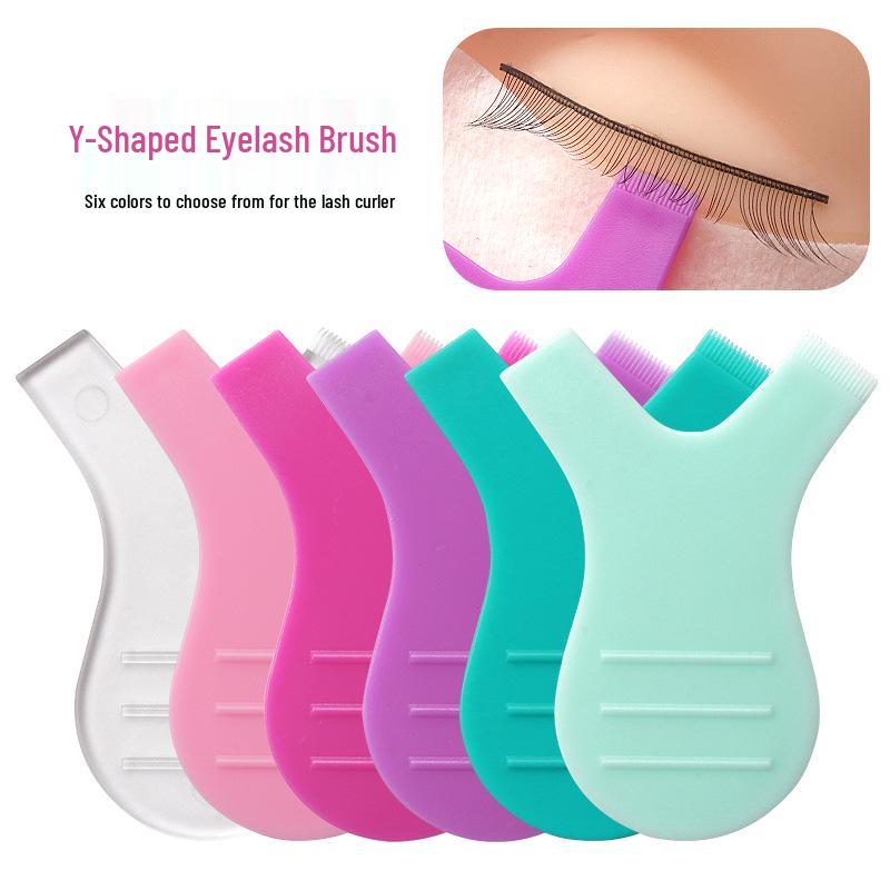 Y-shaped Eyelash Extension Brush, Mini Lash Perm Comb, Portable Eyebrow Brush, False Eyelash Application Tool.
