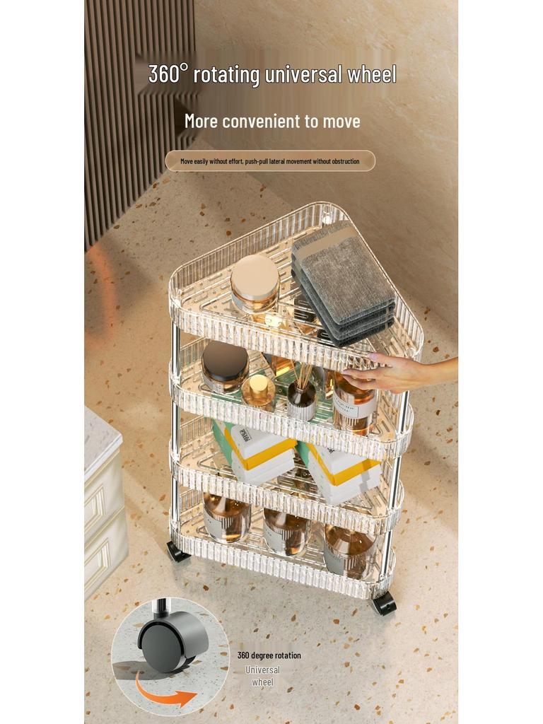 Bathroom Rolling Storage Rack: 2 To 4-Layer Multi-Tier Movable Organizer for Toilet and Washbasin Areas