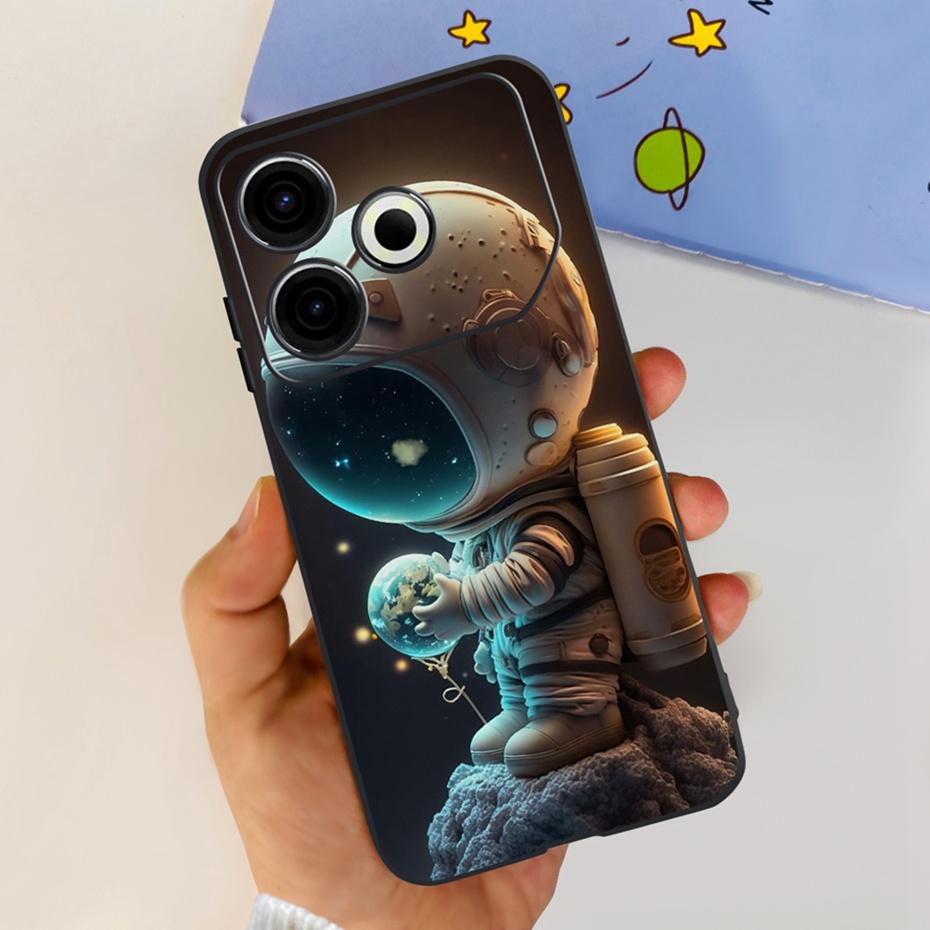 2024 Fashion Case For Tecno Pova 6 Neo Black Silicone Soft TPU Back Cover For Tecno Pova 6Neo 4G Phone Cases