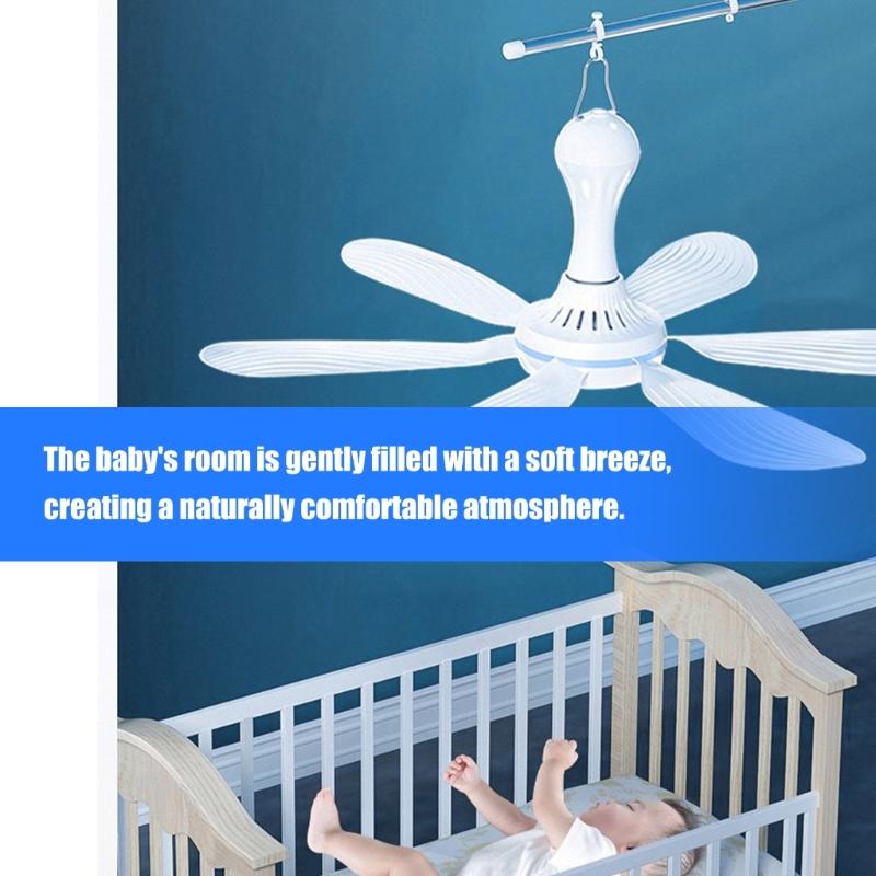 Foldable Mini USB Ceiling Fan with Remote Quiet Operation For Camping Travel Office Dormitory
