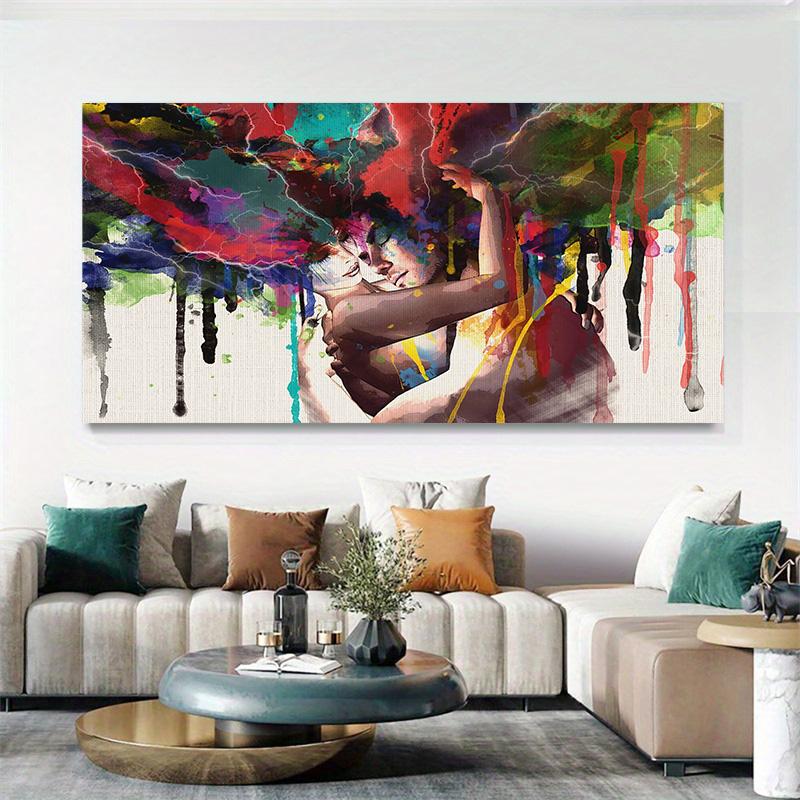 Abstrakte Leinwandkunst Wandmalereien Liebespaar Moderne Wandposter und Drucke Porträt-Leinwanddrucke für Wohnzimmer Cuadros