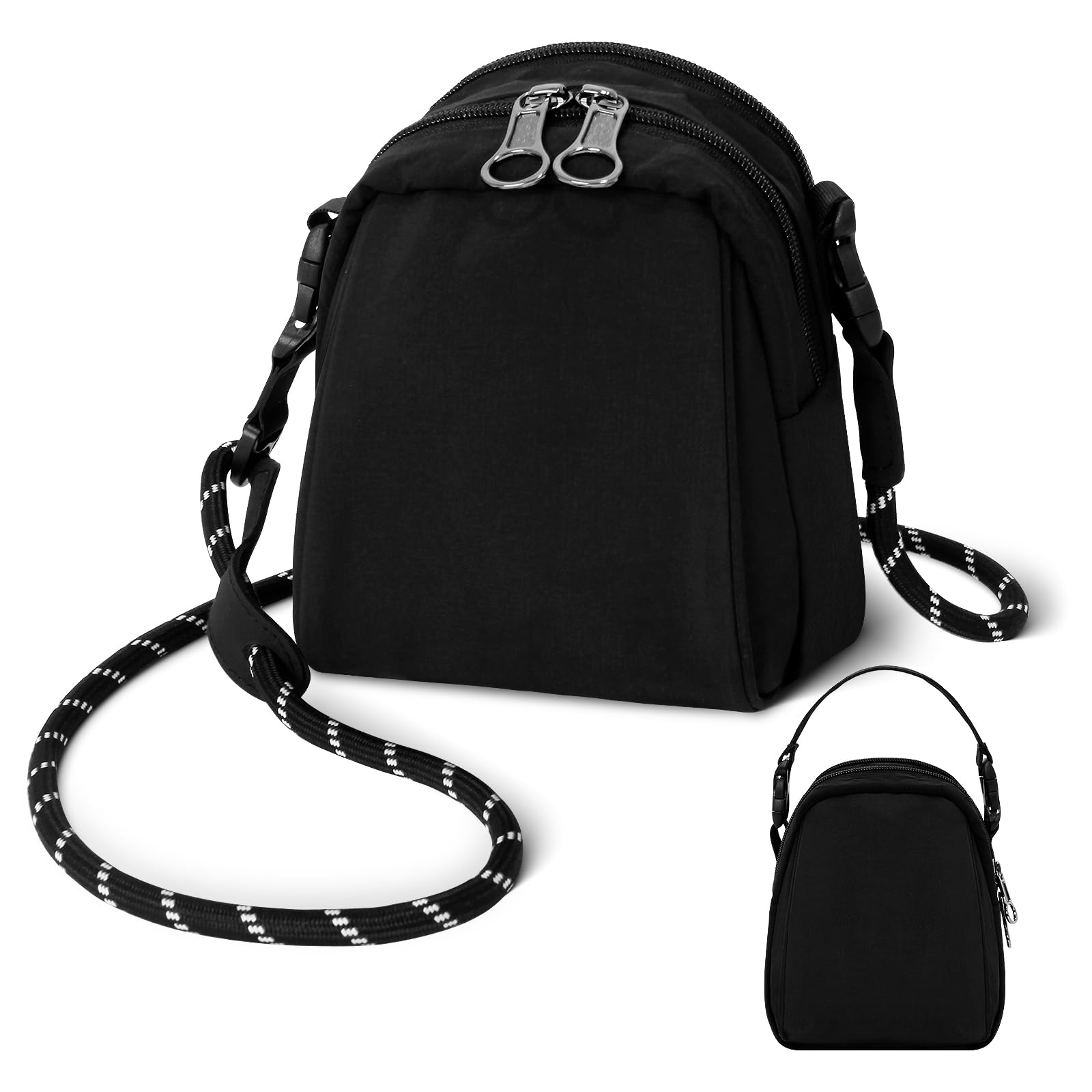 

Crossbody Sling Bag for Women Men Girls Multi Pocket Chest Bag Shoulder Bag Mini Phone Bag Adjustable Strap Waterproof Workout Travel [Asgens] чорний