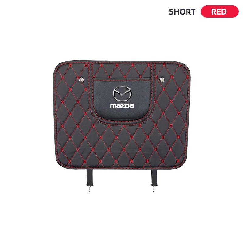 Car Styling Seat Back Anti Kick Pad Leather Scratch Mat Logo For Mazda 2 3 6 5 Atenza CX3 CX5 MX5 CX7 Axela CX30 CX90 CX60 CX50