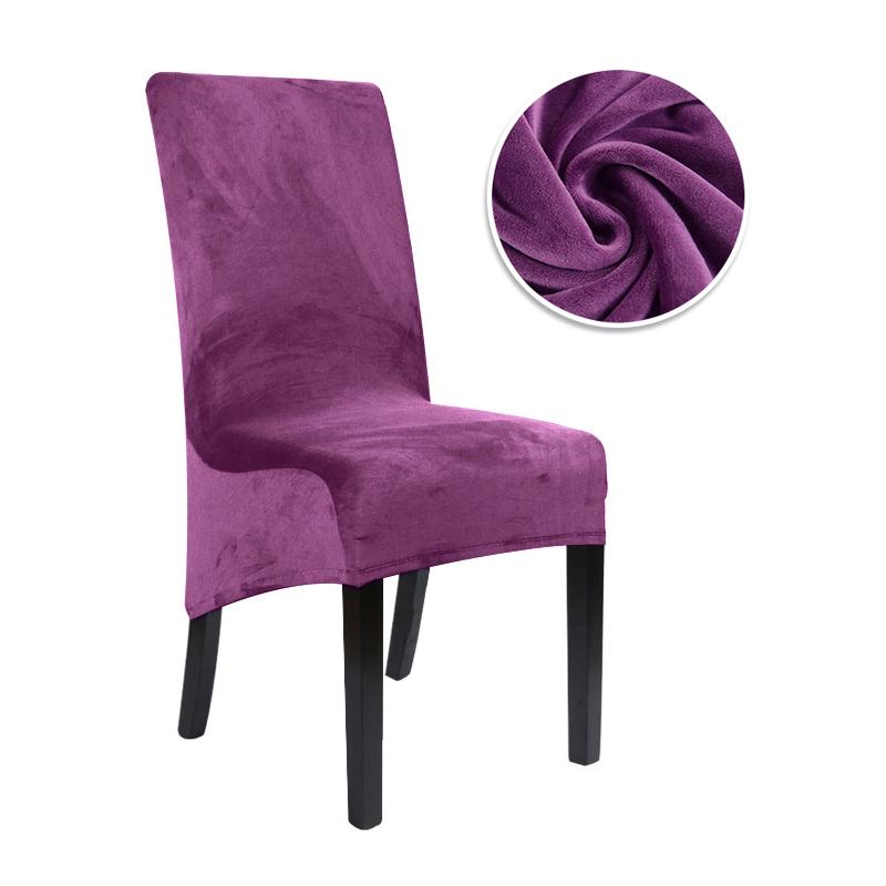 1piece Velvet Fabric Chair Cover Special Large Spandex Cheap Long Back Chair Covers XL Size Seat Cover For Dining Room Home