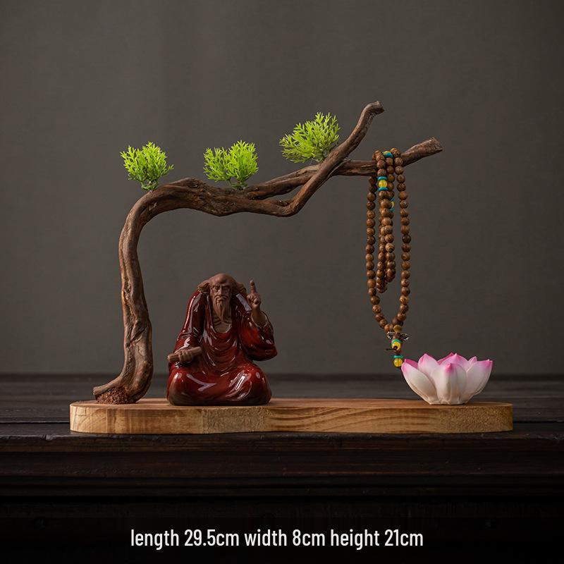 Zen Style Natural Wood Root Carving Ornament: Living Room Decoration & Bracelet Display Stand