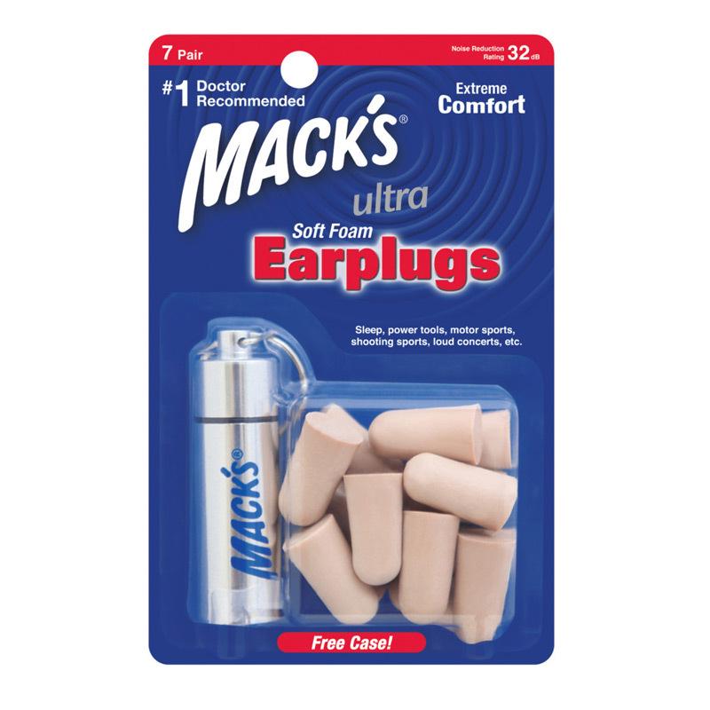 MACK USA Noise Reduction Earplugs: 7 Pairs for Work, Study, Sleep, Travel