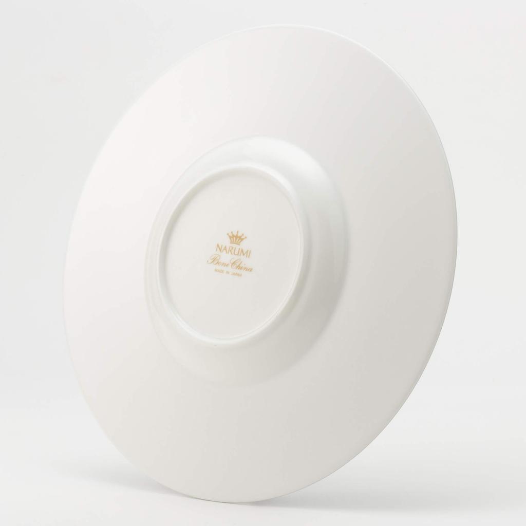 NARUMI Plate, Black Arabesque Design, 27cm, Black, Stylish, Wide Rim, Made In Japan, 50936-5415