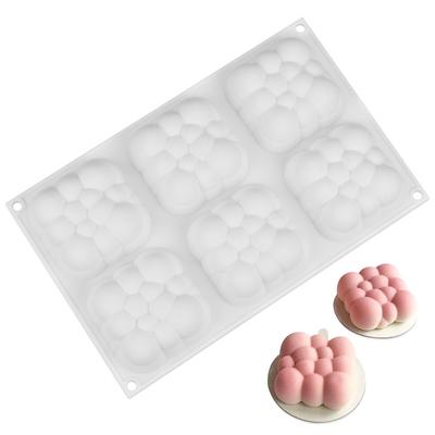 6 Cavities 3D Cloud Cake Mold Silicone Mousse Molds Bubble Molds for Baking