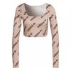 Womens/Ladies Originals Square Neck Long-Sleeved Crop Top