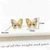 High-Quality Gold Plated Colorful CZ Butterfly Stud Earrings for Women Multi Crystal Cute Animal Earrings Fashion Party Jewelry