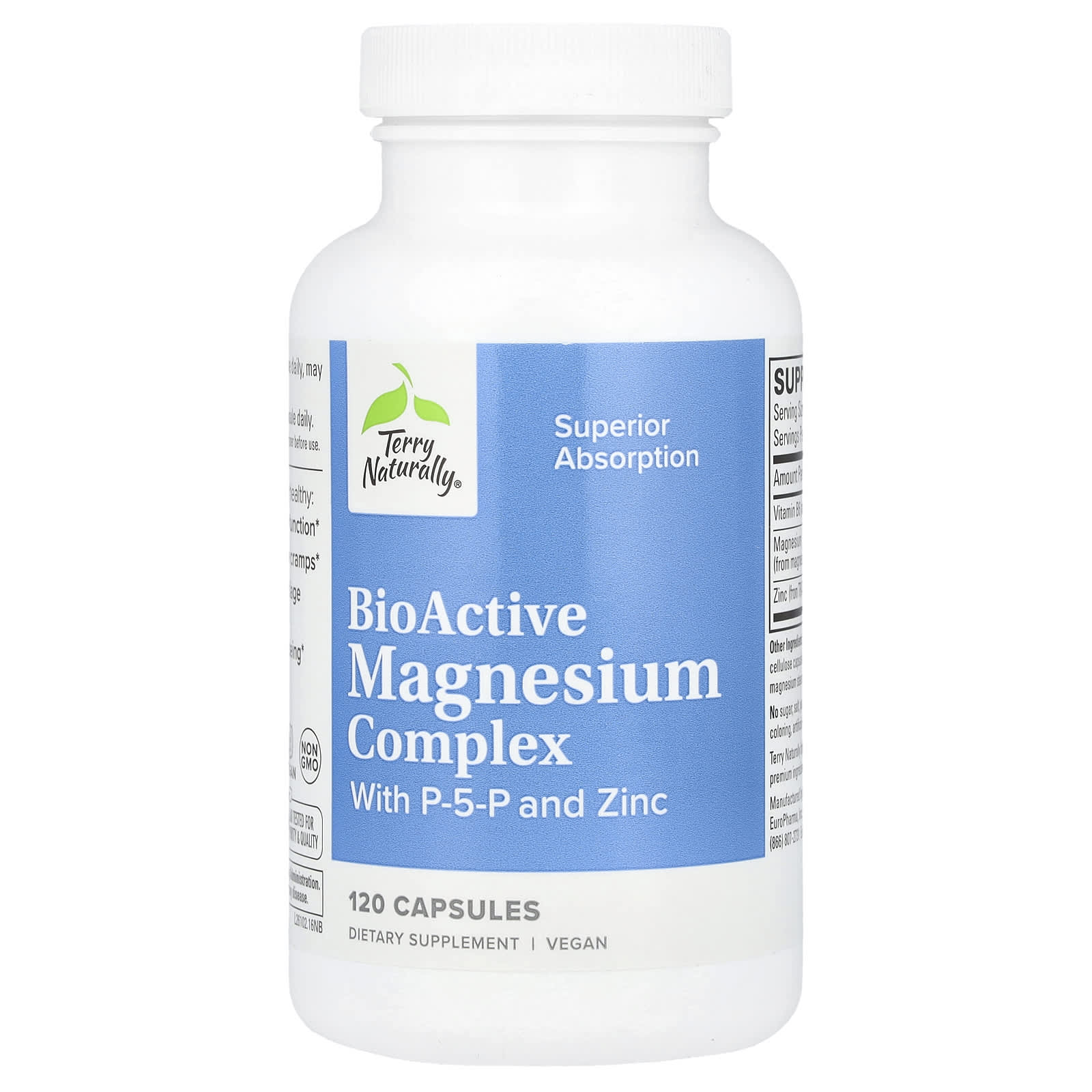 

Bioactive Magnesium Complex P-5-P and Zinc, 120 Capsules