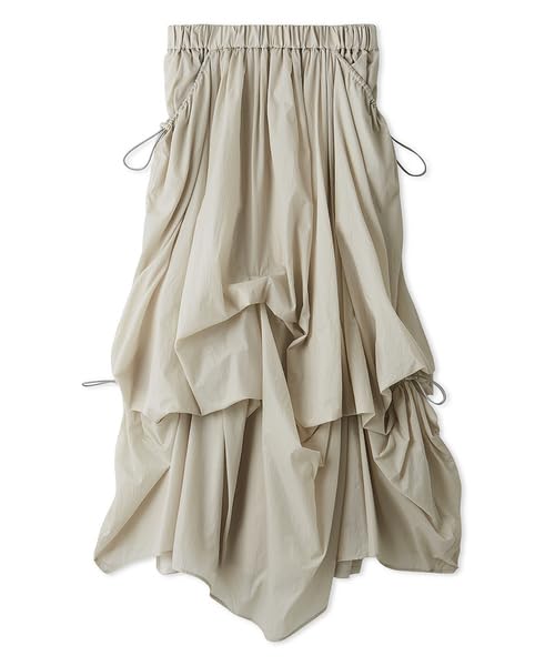 Emi Tucked Drawstring Volume LGRY Women's Skirt, 13WFS254079,