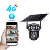 Dual Lens Solar Security Camera, 4G/WiFi Outdoor Monitor with Night Vision, HD Rechargeable PIR Surveillance System